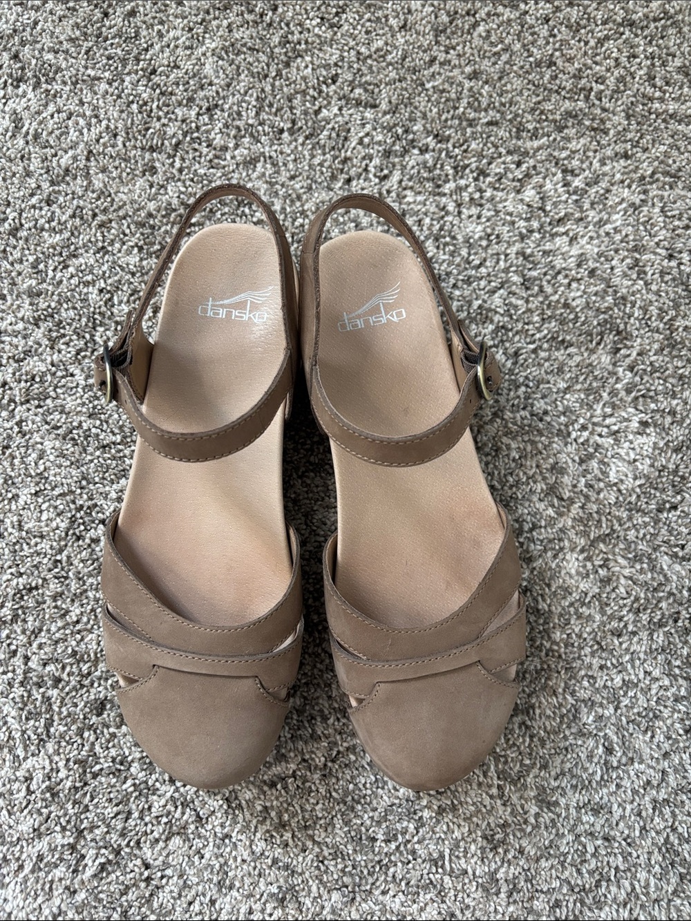 Dansko Brown Leather Slingback Clogs